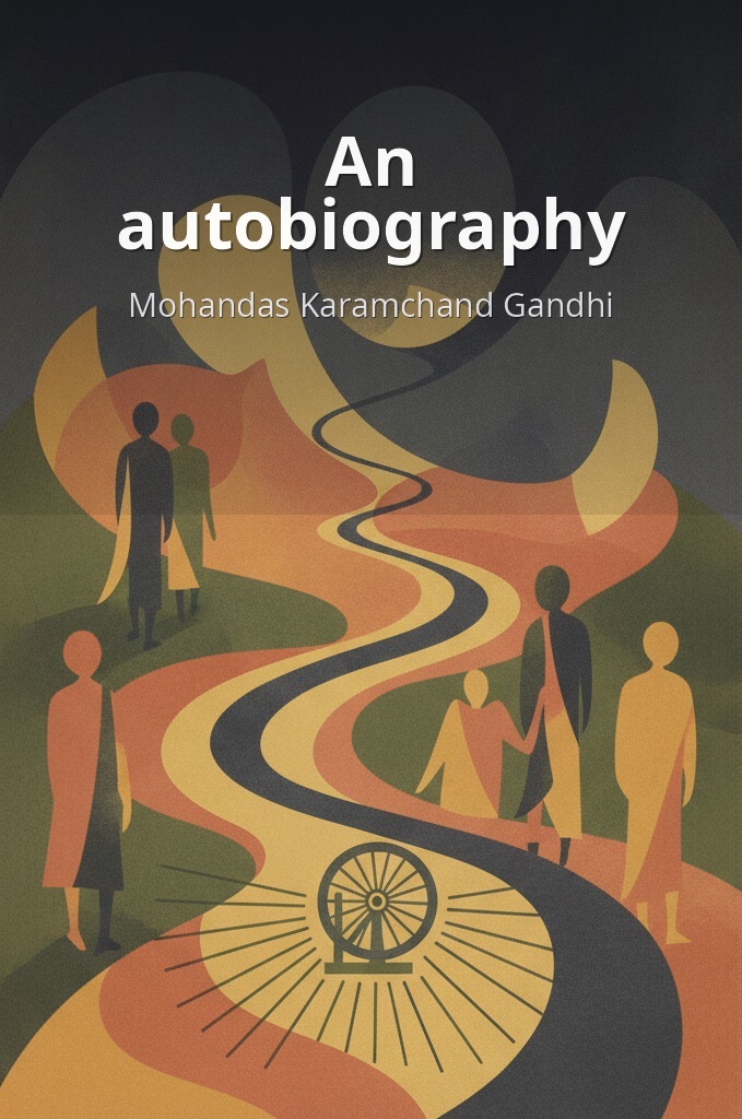 An autobiography by Mohandas Karamchand Gandhi book cover