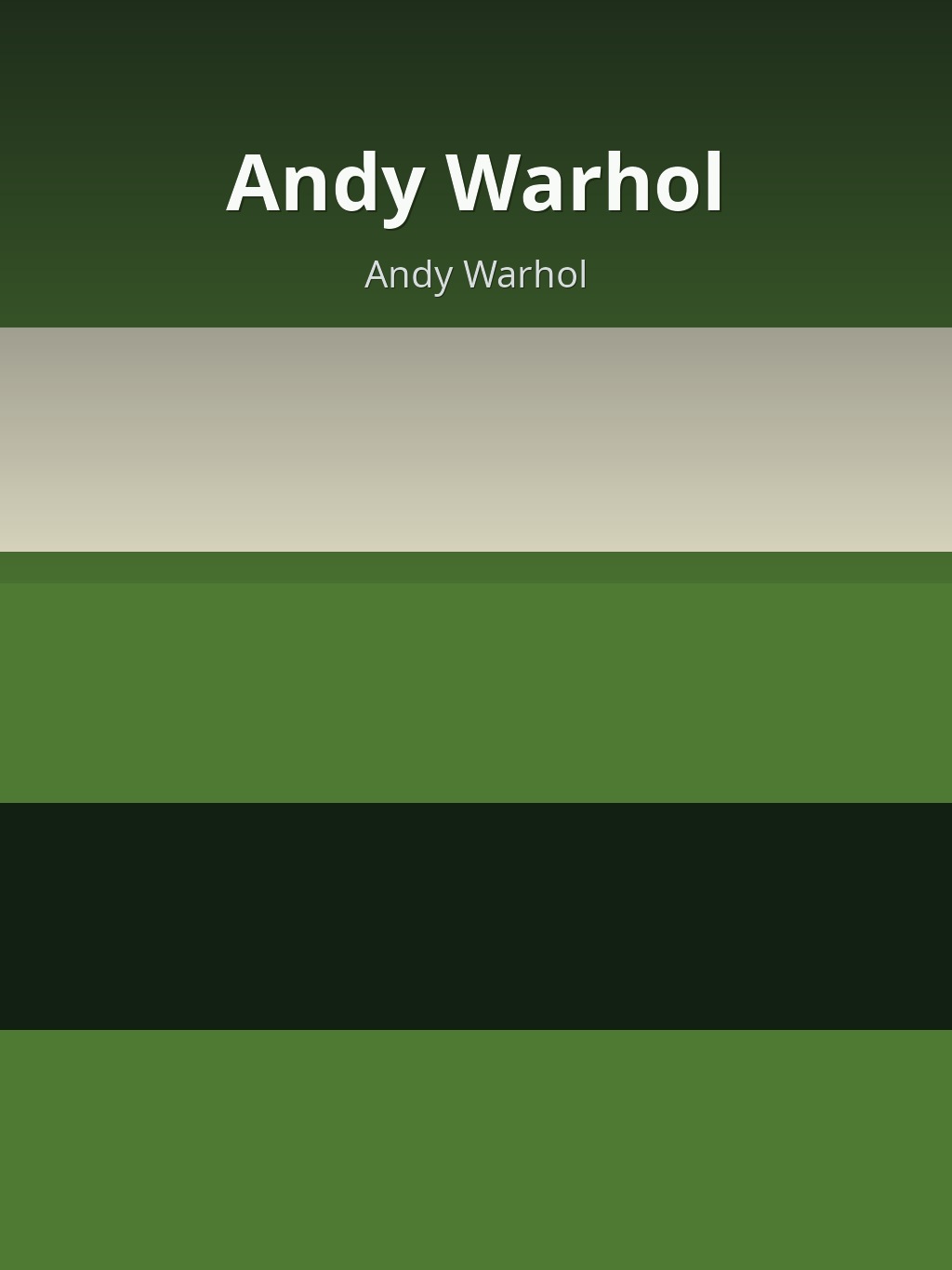 Andy Warhol by Andy Warhol book cover