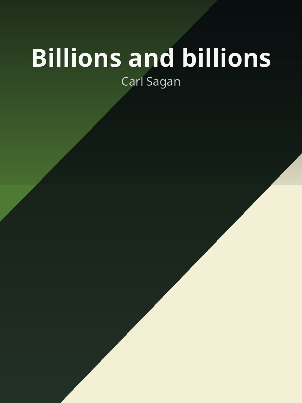 Billions and billions by Carl Sagan book cover