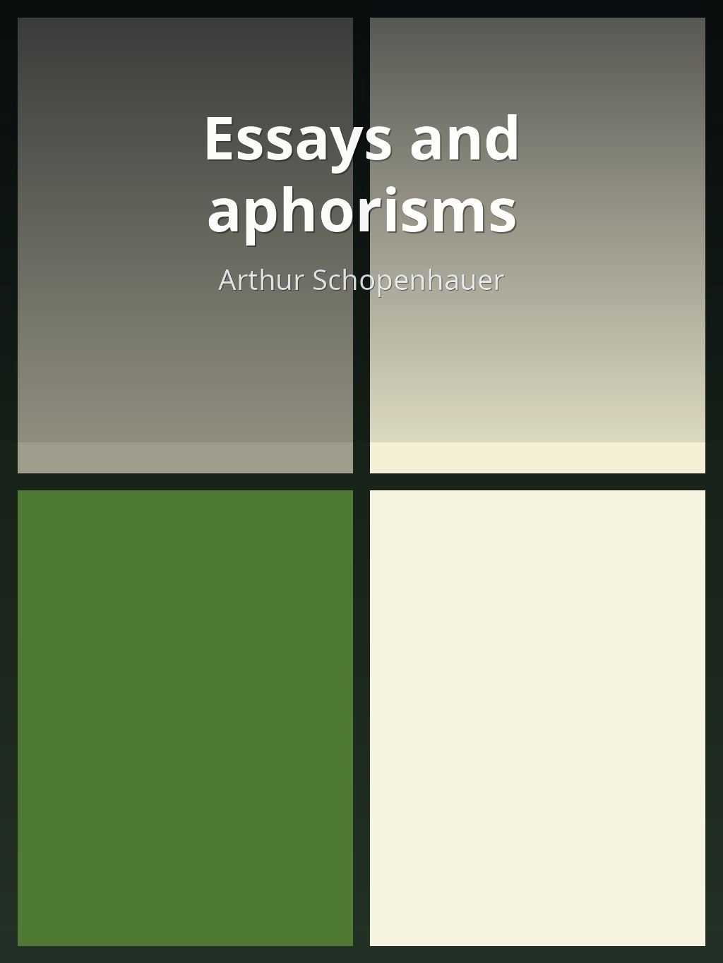 Essays and aphorisms by Arthur Schopenhauer book cover
