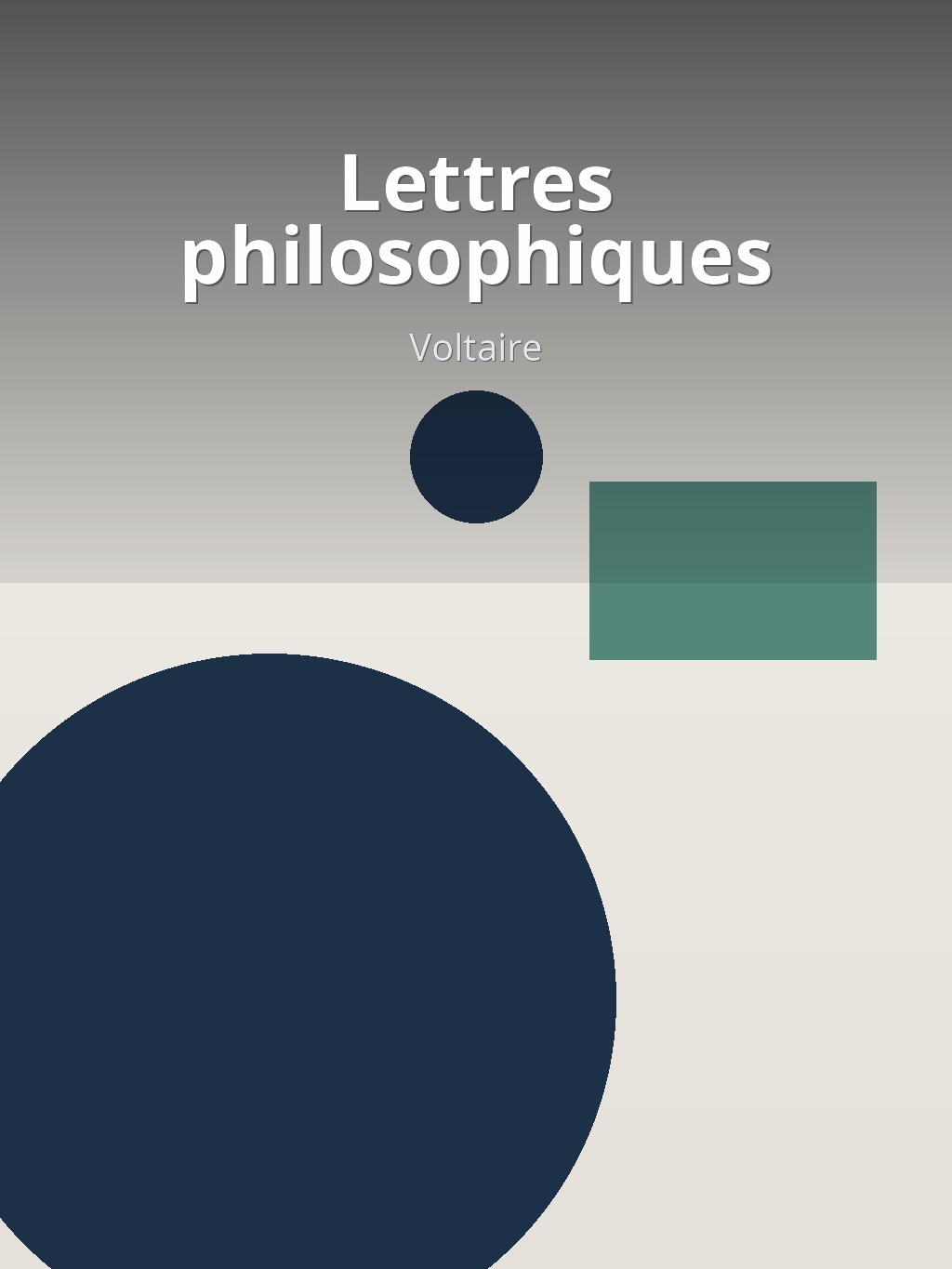 Lettres philosophiques by Voltaire book cover