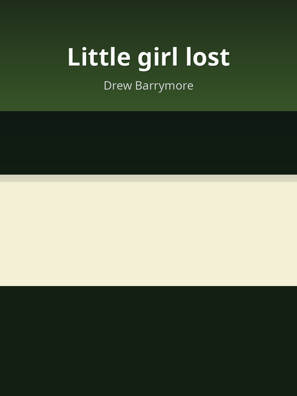 Little girl lost by Drew Barrymore book cover