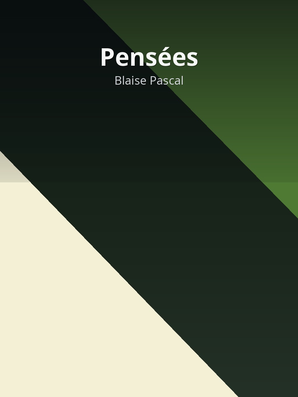 Pensées by Blaise Pascal book cover
