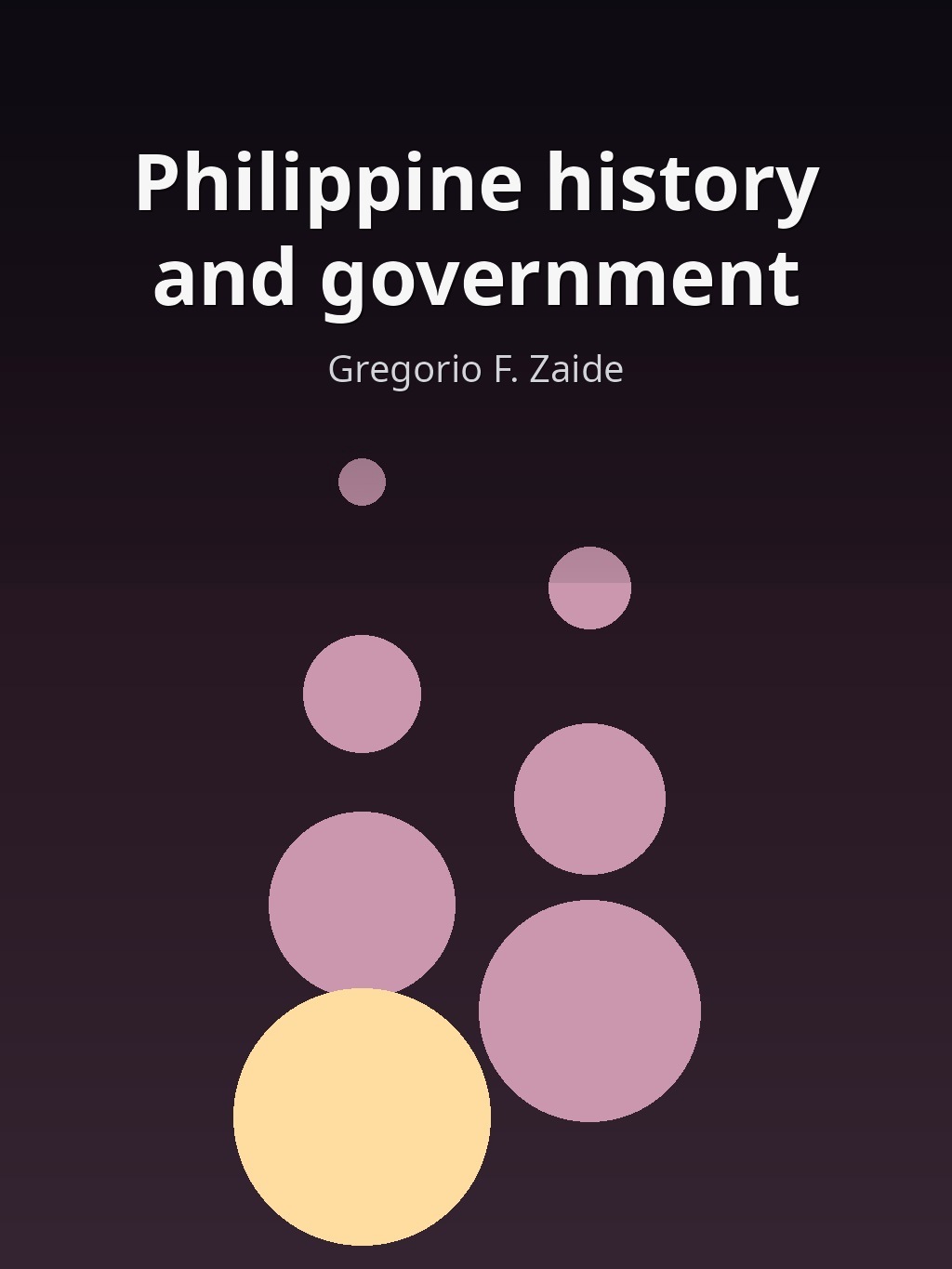 Philippine history and government by Gregorio F. Zaide book cover