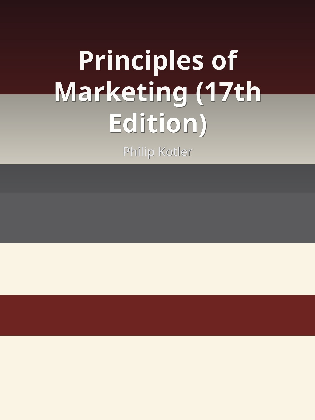 Principles of Marketing (17th Edition) by Philip Kotler book cover