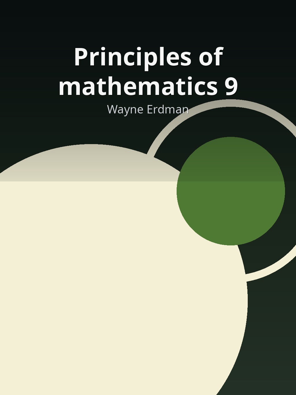 Principles of mathematics 9 by Wayne Erdman book cover