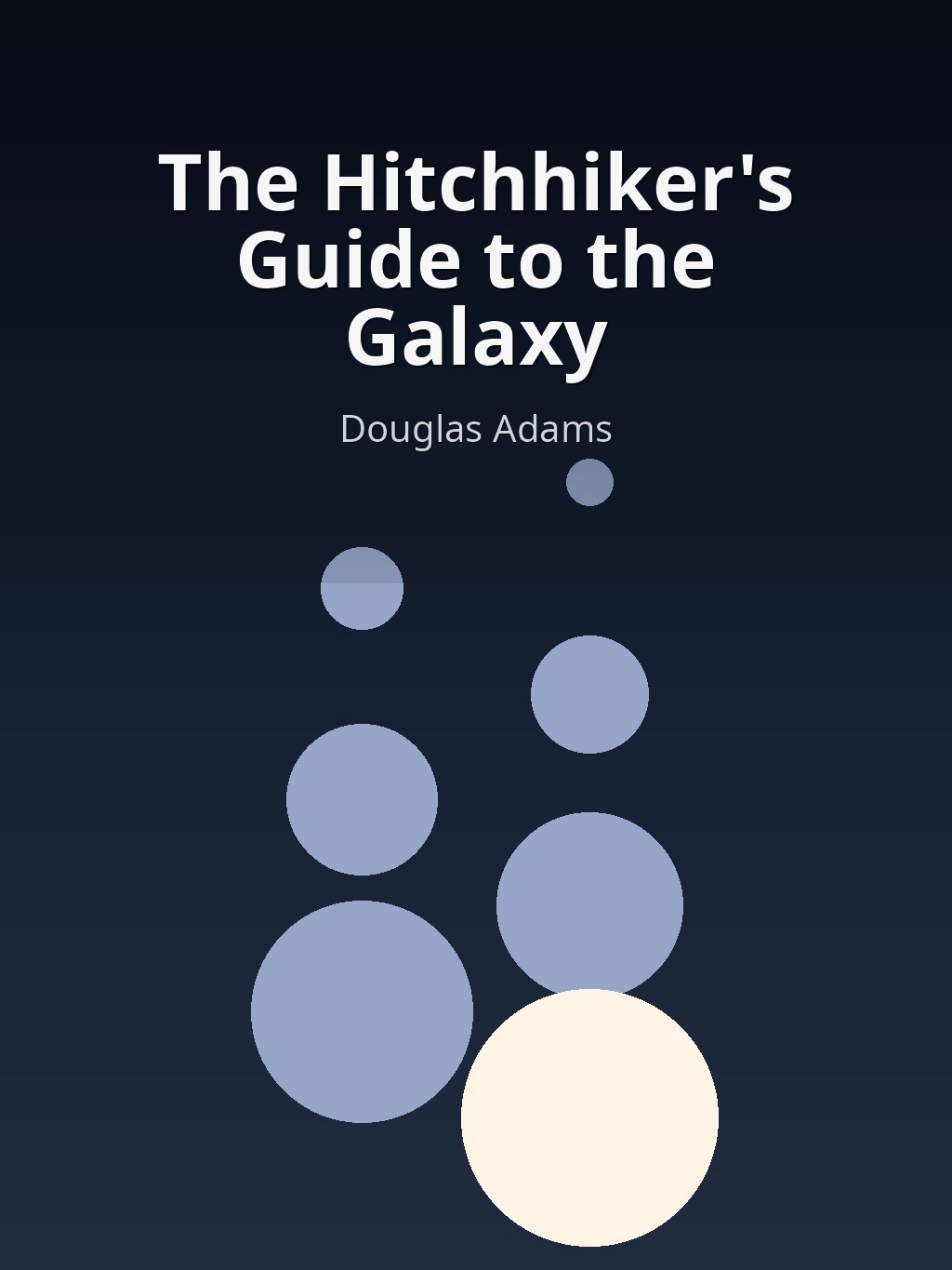 AI-generated book cover of The Hitchhiker's Guide to the Galaxy by Douglas Adams