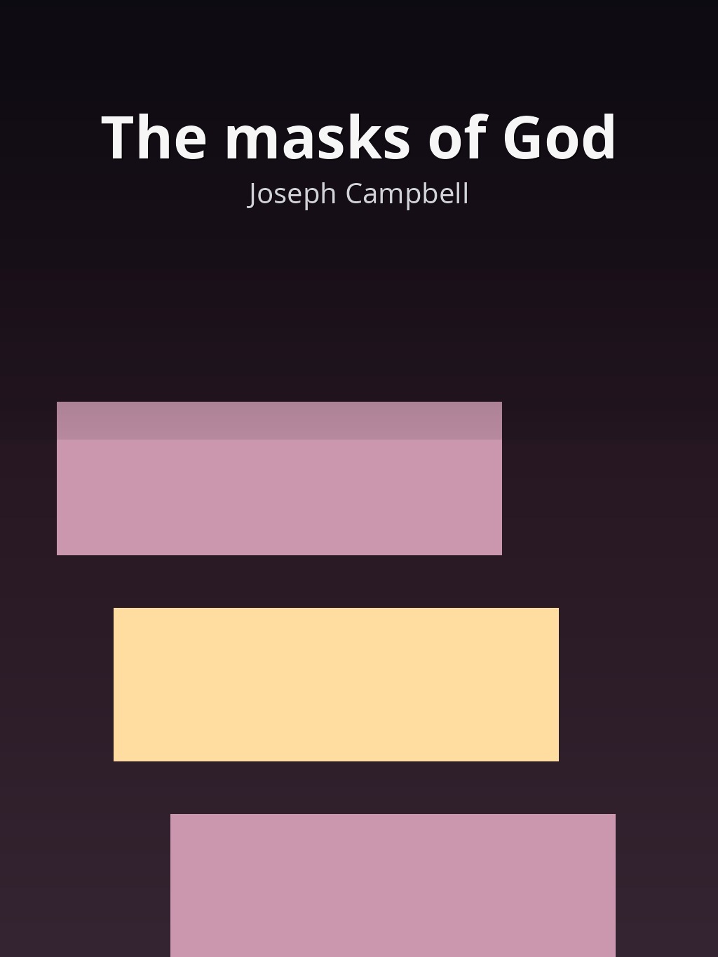 The masks of God by Joseph Campbell book cover