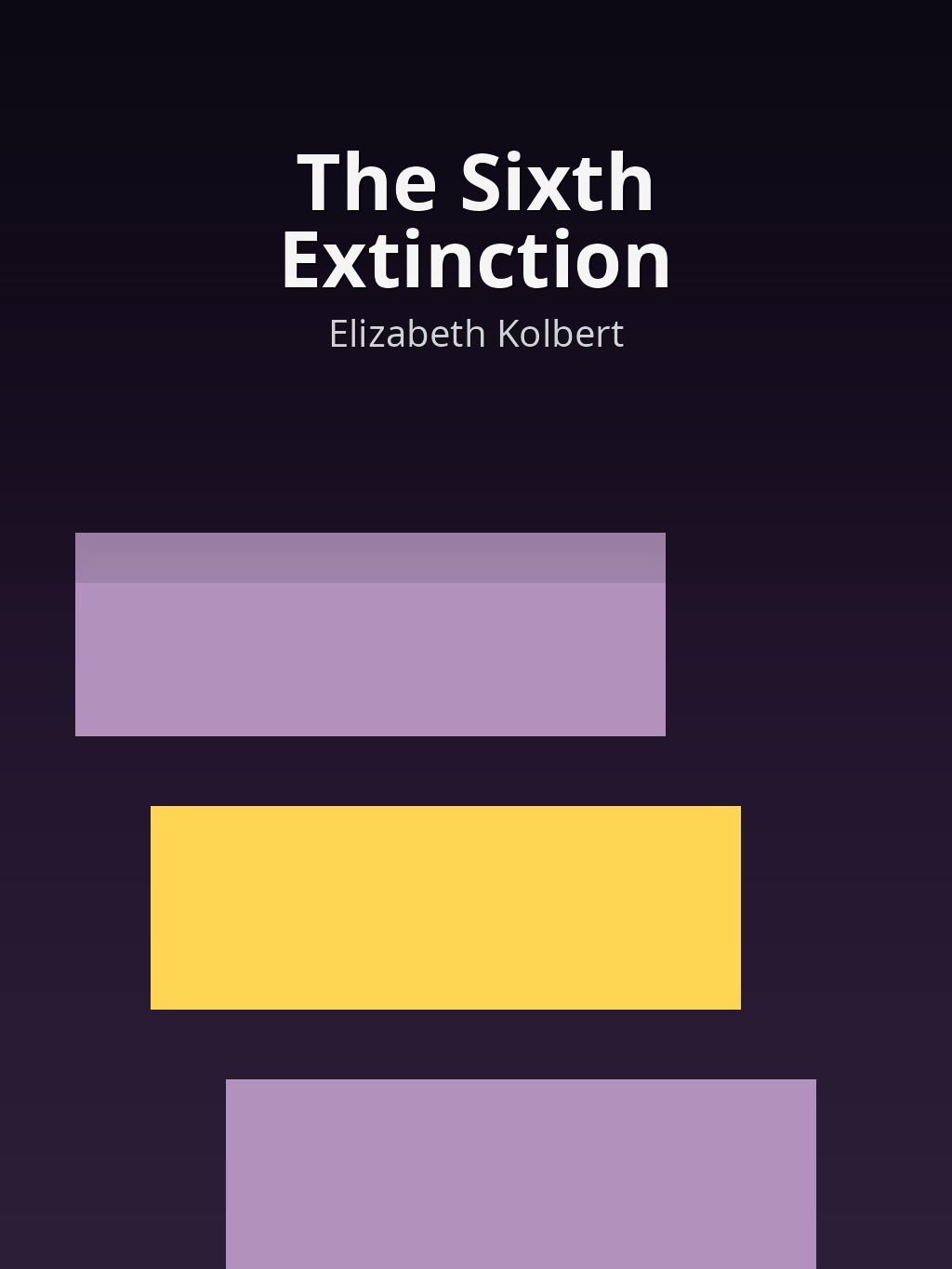 The Sixth Extinction by Elizabeth Kolbert book cover