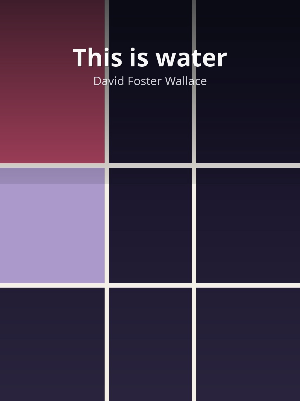 This is water by David Foster Wallace book cover